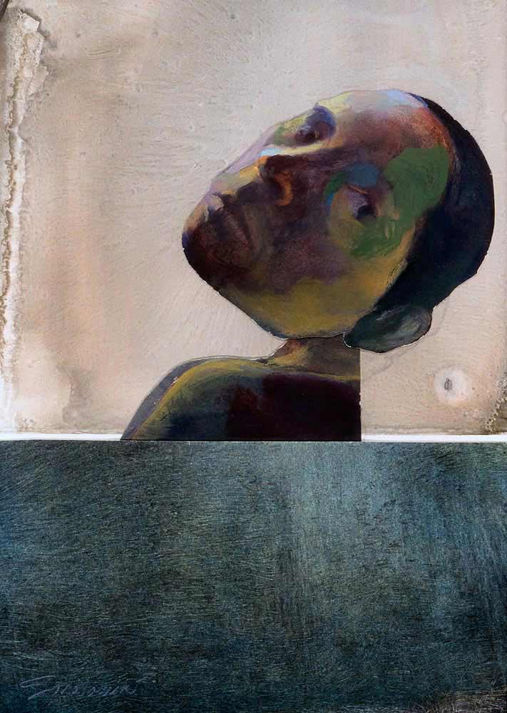 Self, oil and collage